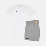 Nike Junior Dri-Fit Tshirt / Shorts Set - White/Grey