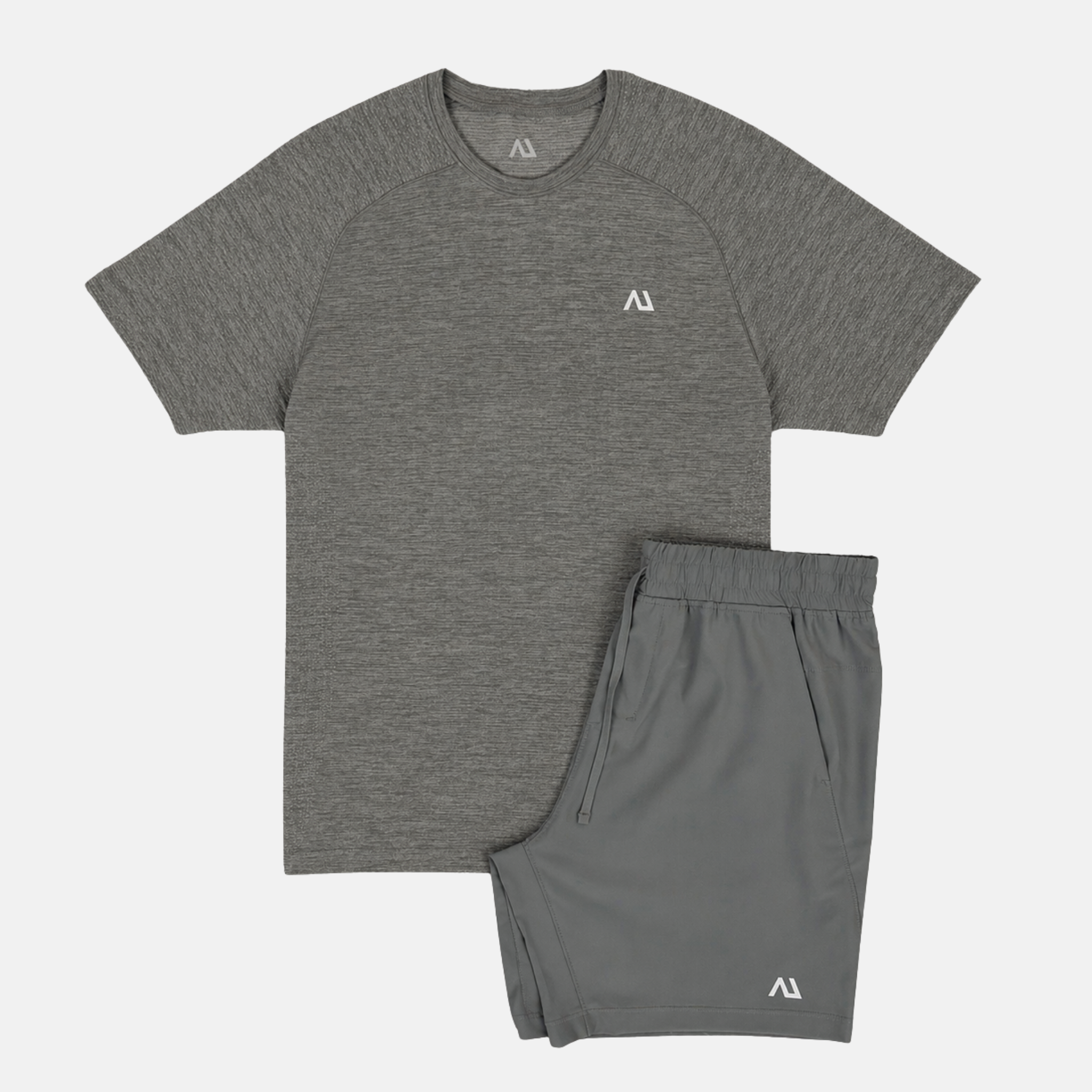 Agaru Form Core T-Shirt / Short Set - Stone/Grey