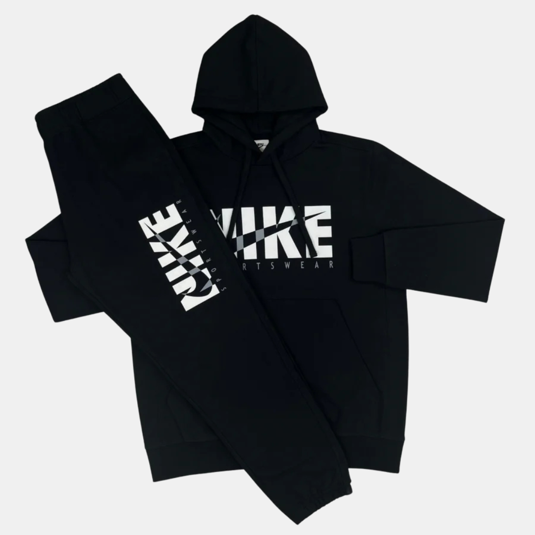 Nike large logo tracksuit best sale