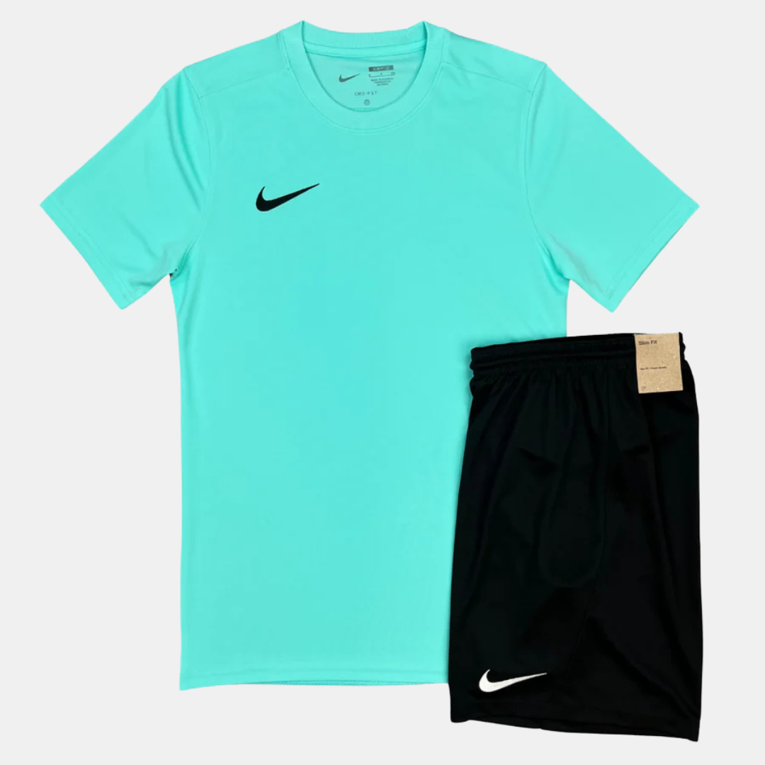 Nike Dri Fit Tshirt Shorts Set Hyper Turquoise Black