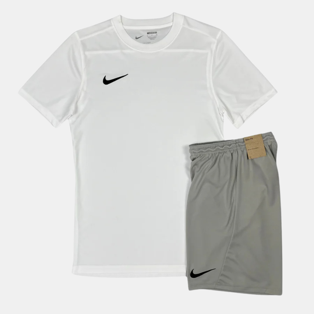 Nike Dri-Fit Tshirt / Shorts Set - White / Grey