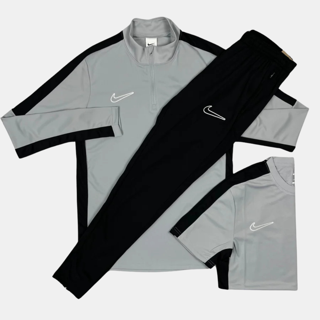 Nike Academy Drill Zip / TShirt / Pants Tracksuit - Grey Black