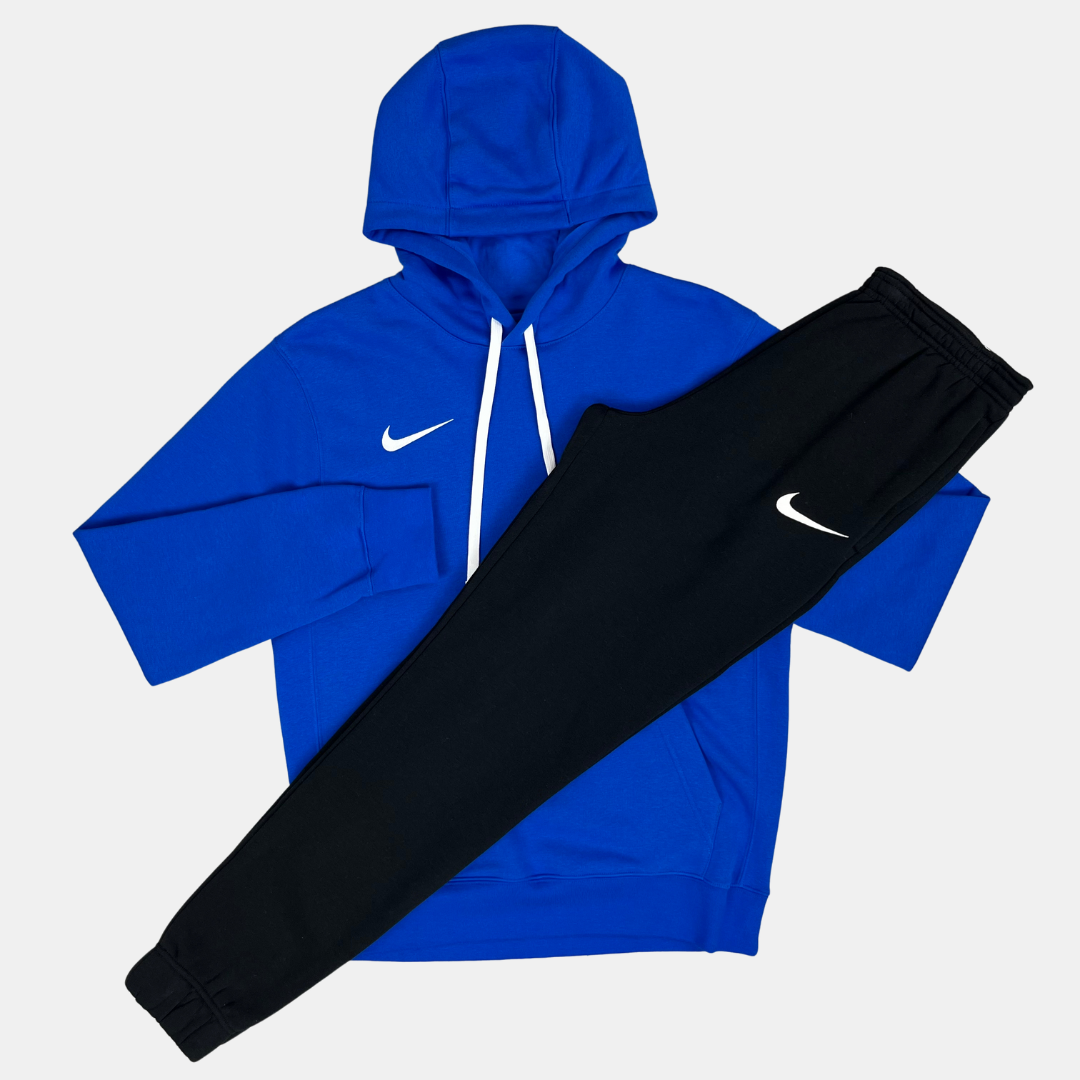 Nike Fleece Hoodie Pants Tracksuit Blue Black