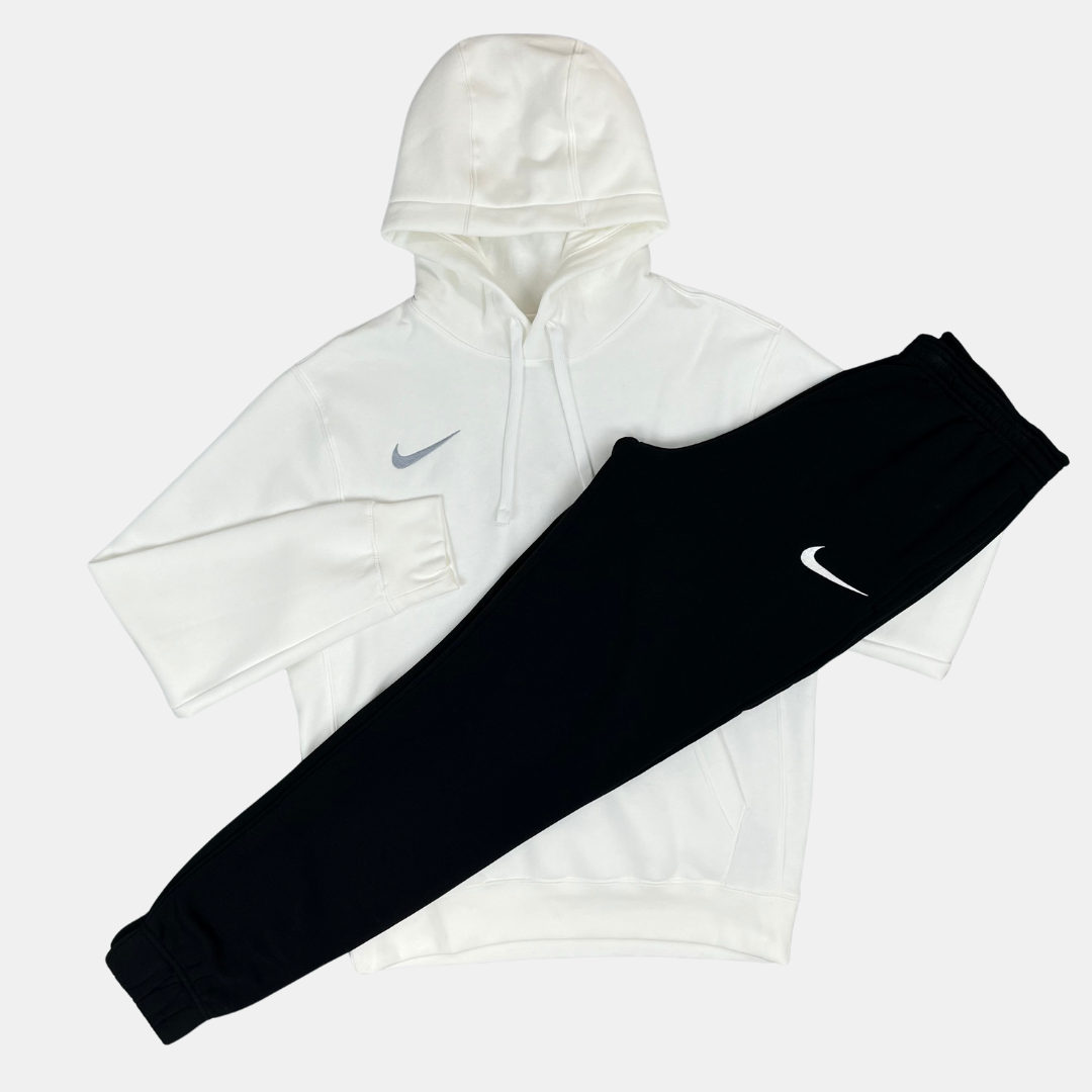 Fleece Hoodie Pants Tracksuit White