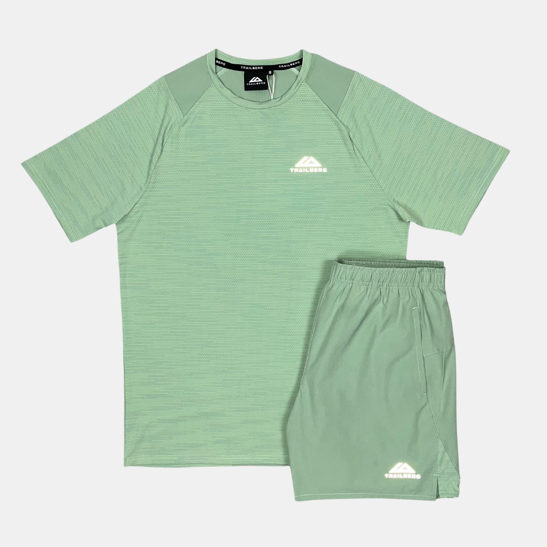 Trailberg Element T-Shirt / Shorts Set - Sage Green