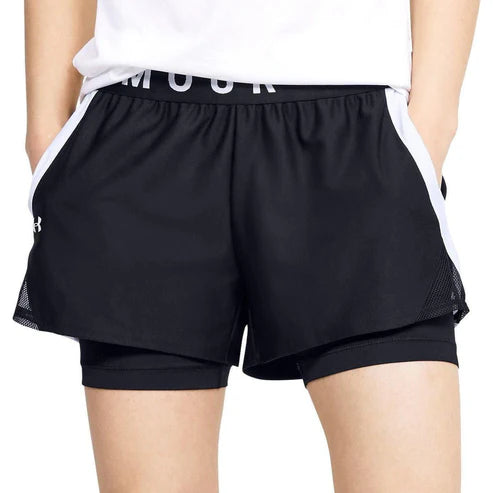 Under Armour Women's Play Up 2 In 1 Running Shorts - Black