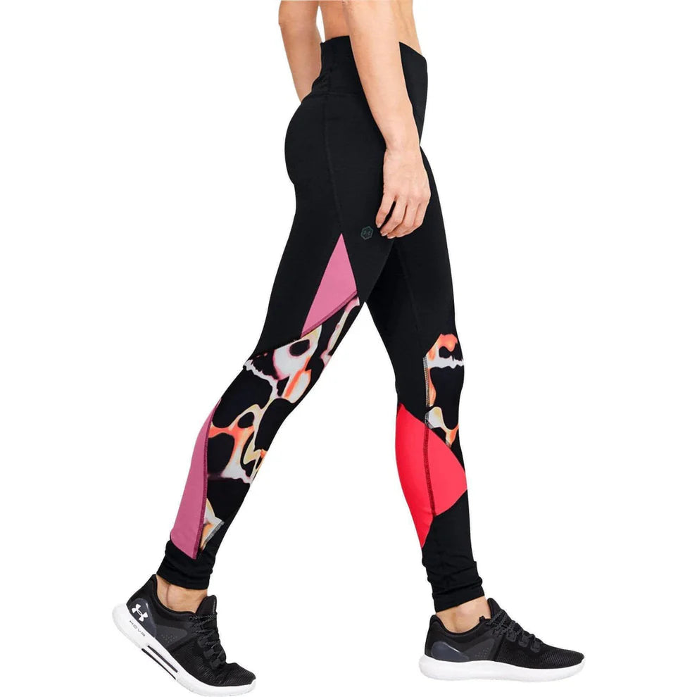 Under Armour Women's Rush Print Block Leggings - Black