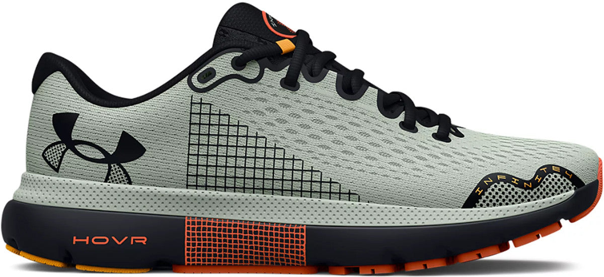 UNDER ARMOUR HOVR INFINITE 4 RUNNING SHOES TRAINERS - GREY/ORANGE