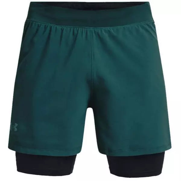 UNDER ARMOUR ISO-CHILL RUN 2-IN-1 SHORTS - TEAL