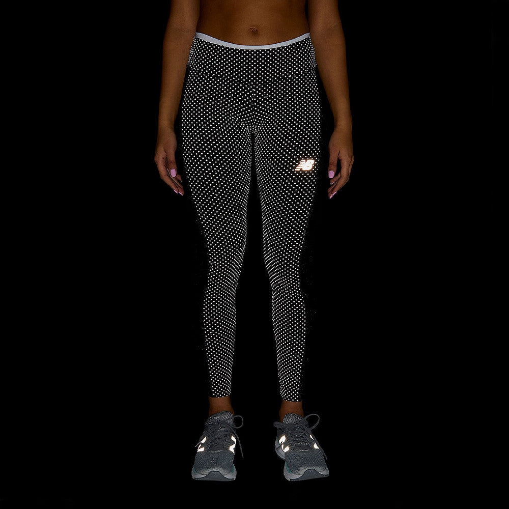 New Balance Women's Accelerate Tight, Reflective Black Multi