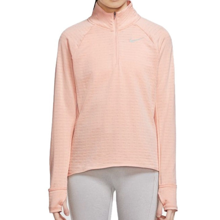 NIKE THERMA-FIT ELEMENT 1/2 ZIP WOMEN'S RUNNING TOP - PEACH