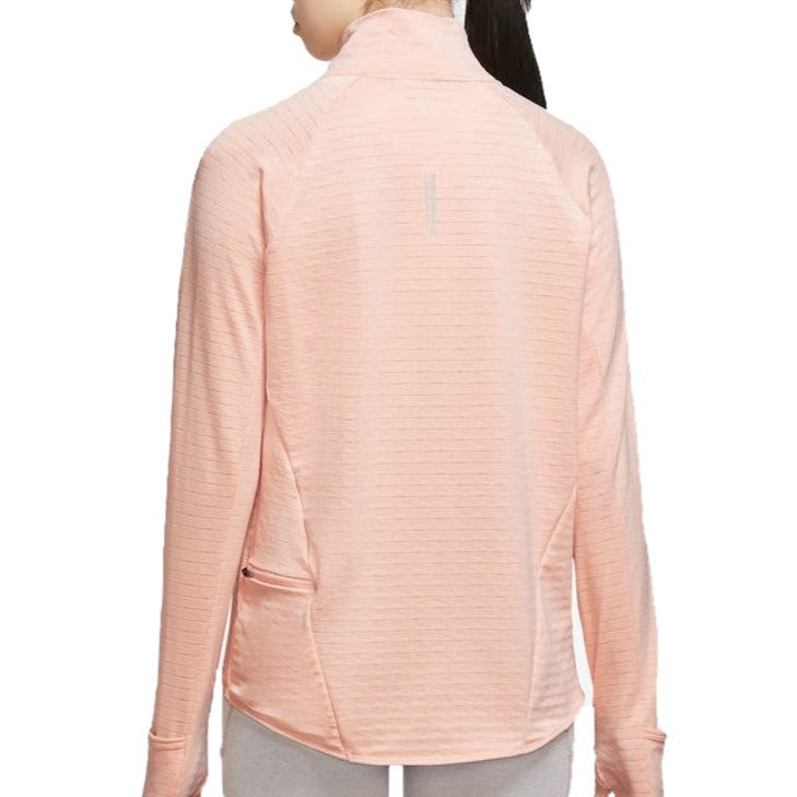 NIKE THERMA-FIT ELEMENT 1/2 ZIP WOMEN'S RUNNING TOP - PEACH