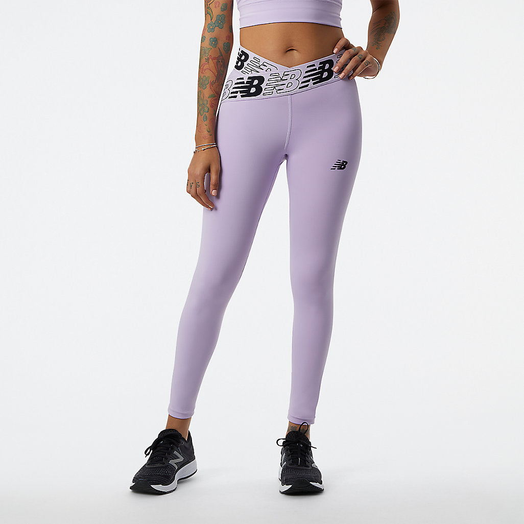 NEW BALANCE WOMEN'S CROSSOVER LEGGINGS - LILAC